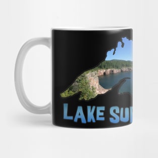 Lake Superior Outline and North Shore in Minnesota Mug